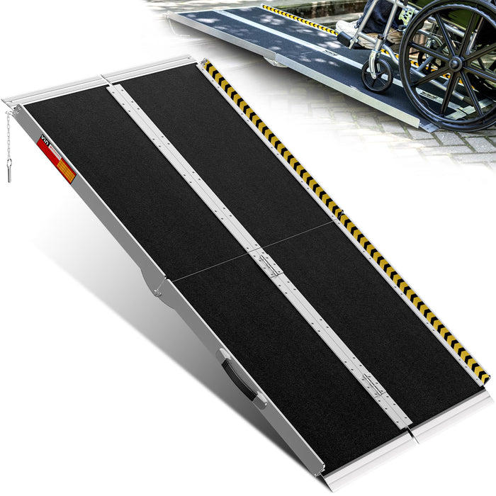 VNN Portable Wheelchair Ramp 5FT, Non-Slip Aluminum Folding Handicap Ramp, Door Threshold Wheelchair Ramps for Home, Wheel Chair Ramp for Home Steps