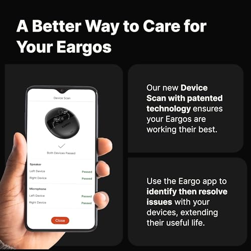 EARGO Eargo 8 Virtually Invisible Self-Fitting FDA-Cleared OTC CIC Hearing Aids - Most Advanced Model with Smart Sound Adjust and Sound Match Technology, Rechargeable, Lifetime Customer Support