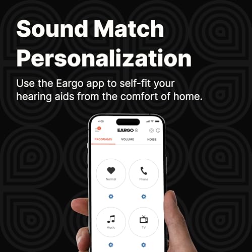 EARGO Eargo 8 Virtually Invisible Self-Fitting FDA-Cleared OTC CIC Hearing Aids - Most Advanced Model with Smart Sound Adjust and Sound Match Technology, Rechargeable, Lifetime Customer Support