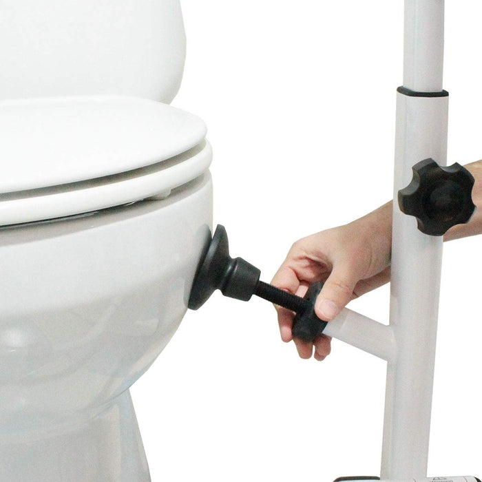 KMINA - Toilet Safety Rails for Seniors (330 lbs), Frame with Arms, Adjustable Height and Width, Grab Bars