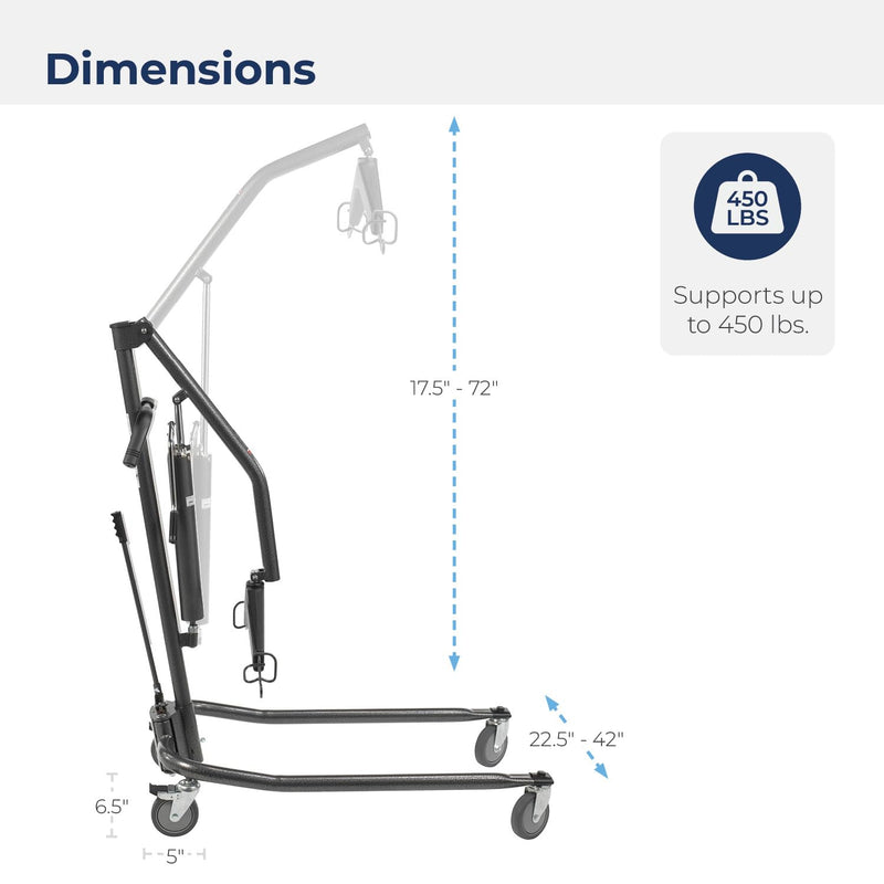 Drive Medical 13023SV Handicap Hydraulic Lift, Silver Vein 5 Inch (Pack of 1)