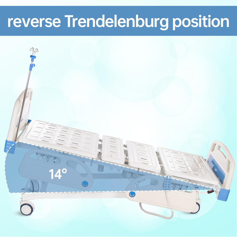 Real Relax Premium 3 Function Full Electric Hospital Bed (with Mattress & IV Pole), Premium Medical Hospital Beds, with Locking Casters, Motor.