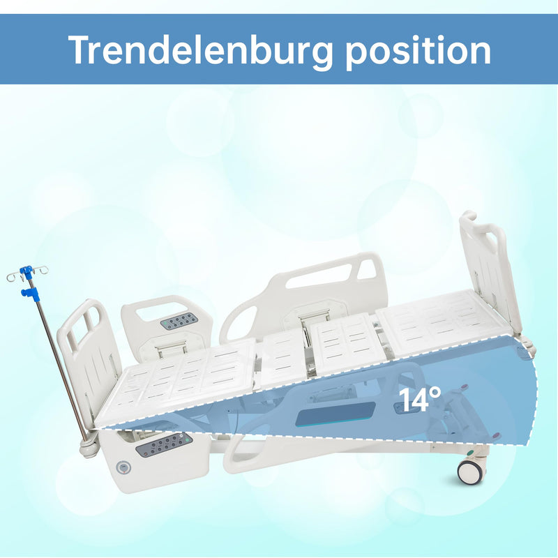 Real Relax Premium 3 Function Full Electric Hospital Bed (with Mattress & IV Pole), Premium Medical Hospital Beds, with Locking Casters, Motor.