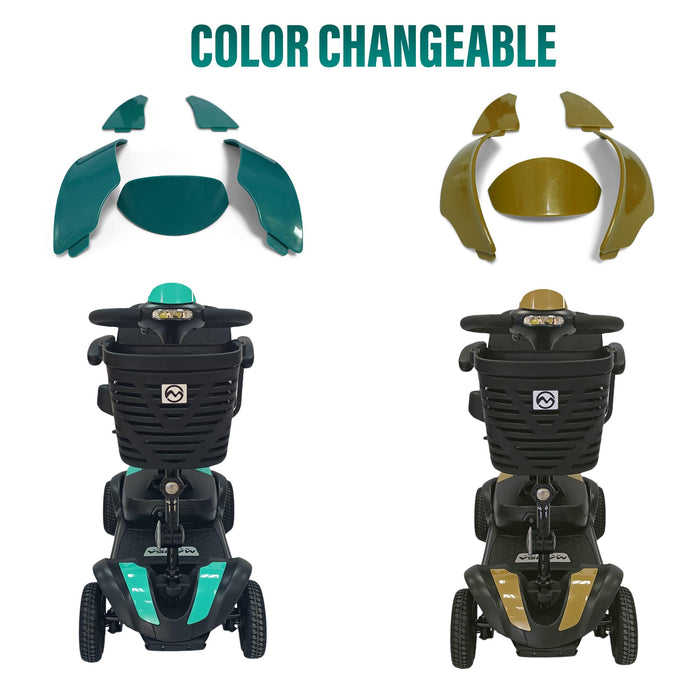 MALISA Mobility Scooters for Adults, Powered Mobility Scooter for Seniors with Seat, Long Range Mobility Scooter, 330 lbs Weight Capacity, 4 Wheel Power Motorized Scooter (Gold, 30 Miles)