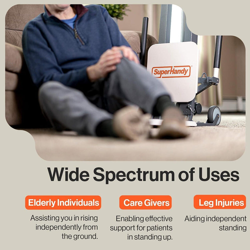 SuperHandy GoRise Electric Floor to Stand Lift – 500 Lbs Capacity, Standing Assistance, Portable, Adjustable, Ergonomic, Easy Storage, Patent Pending (FS (Floor Lift))