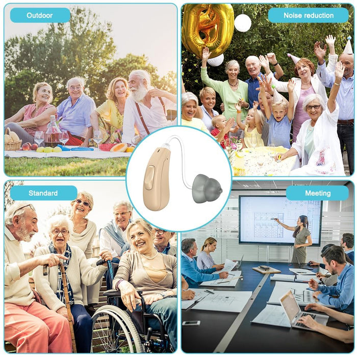 TrueSound11-Channel Rechargeable Hearing Aids for Seniors，Waterproof OTC Hearing Device with AI Noise Cancellation & Magnetic Charging Case