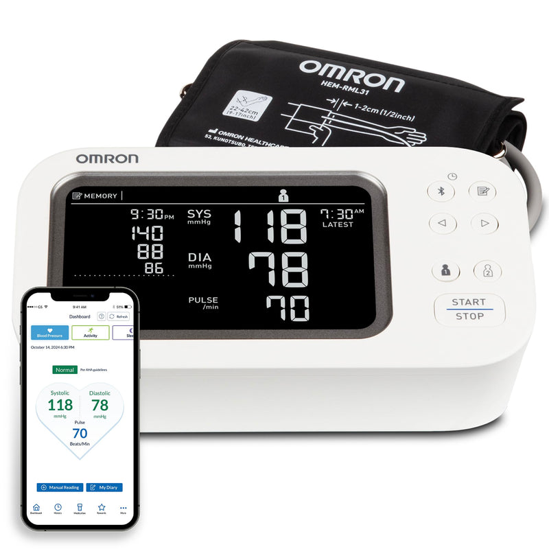OMRON Platinum Upper Arm Blood Pressure Monitor - Clinically Validated Blood Pressure Arm Cuff - Use OMRON Connect App for Unlimited Free Measurements