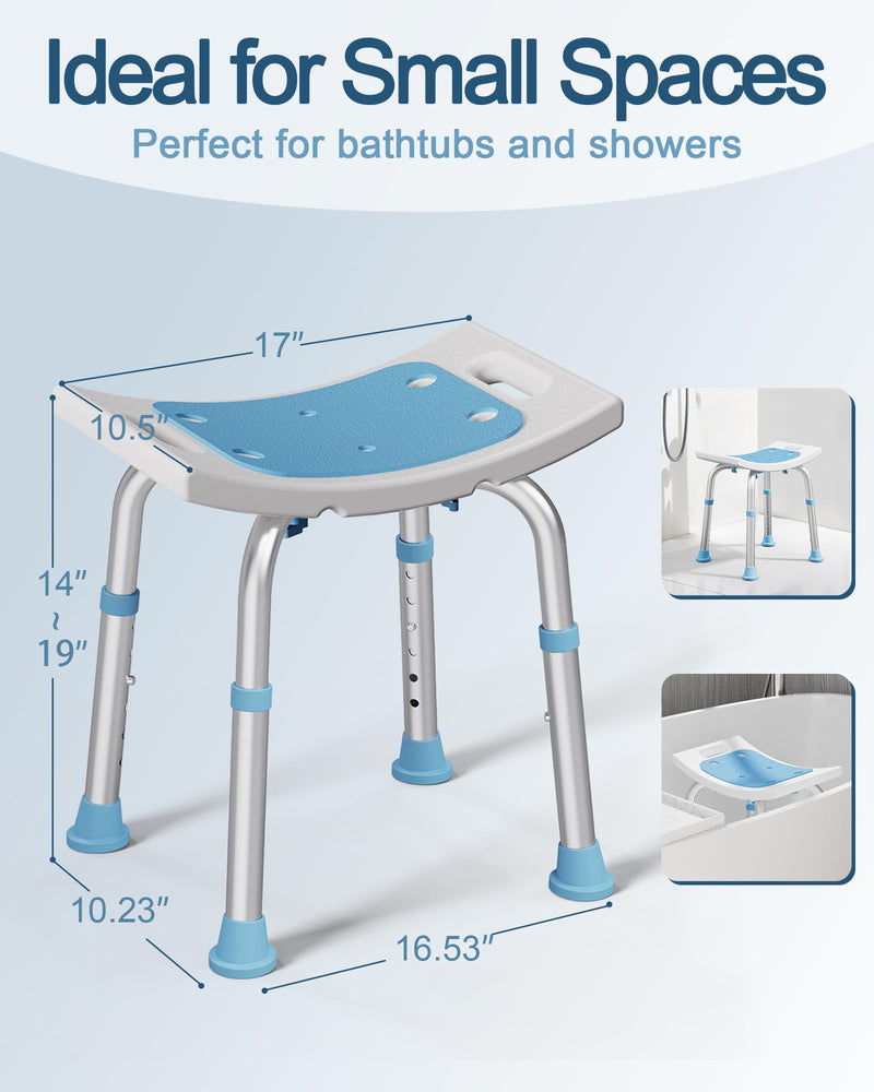 HOMLAND Shower Chair for Inside Shower, 400 lbs Adjustable Shower Stool with Suction Feet, Shower Seat for Inside Tub Bathroom Bench Bath Chair for Elderly and Disabled