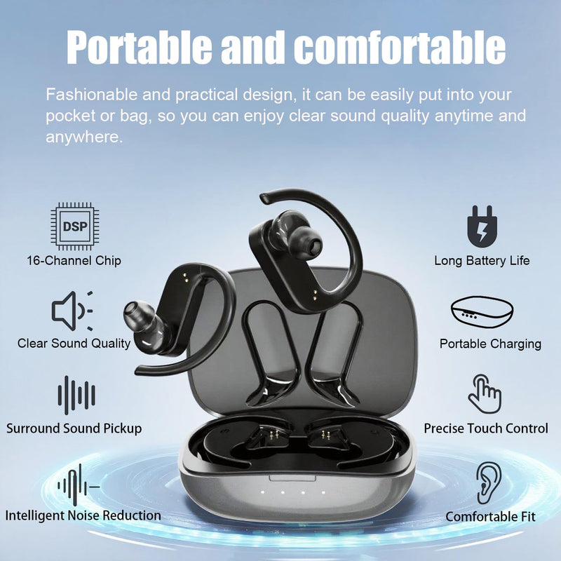 Awenan OTC Hearing Aids for Seniors with Touch Control, 16-Channel Hi-Fi Sound & Noise Cancelling for Crystal Clear, Comfort-Fit & Stable D-Shaped Open-Ear Hook Ideal for Sports and Long-Time Wear