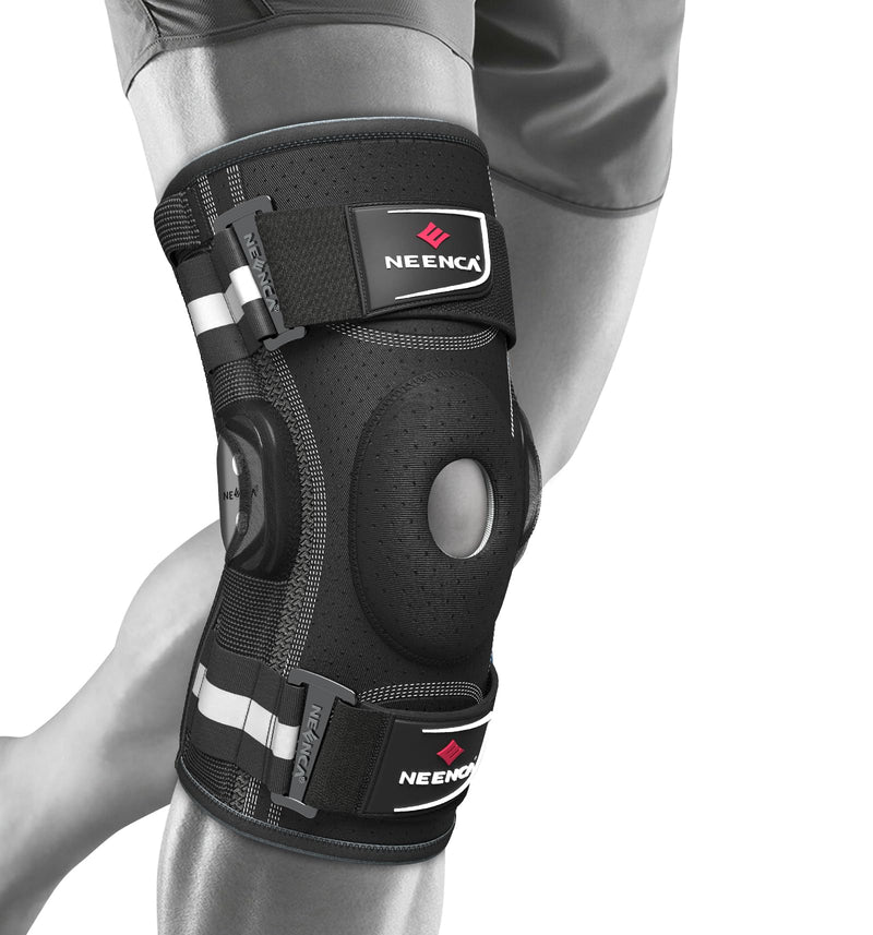 NEENCA Professional Knee Brace for Knee Pain, Hinged Knee Support with Removable Dual Side Stabilizers, Strong Stability for Joint Pain Relief, Arthritis, Meniscus Tear, ACL, PCL, MCL, Runner, Workout