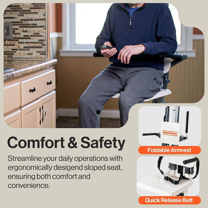 SuperHandy GoRise Electric Floor to Stand Lift – 500 Lbs Capacity, Standing Assistance, Portable, Adjustable, Ergonomic, Easy Storage, Patent Pending (FS (Floor Lift))