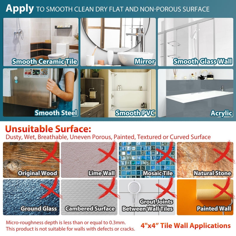 TAILI Grab Bars for Bathtubs and Showers 2 Pack Suction Grab Bar, Heavy Duty Shower Handle Removable Bath Handrails for Seniors and Elderly, Bathroom Safety Grip No Drilling Waterproof,Grey