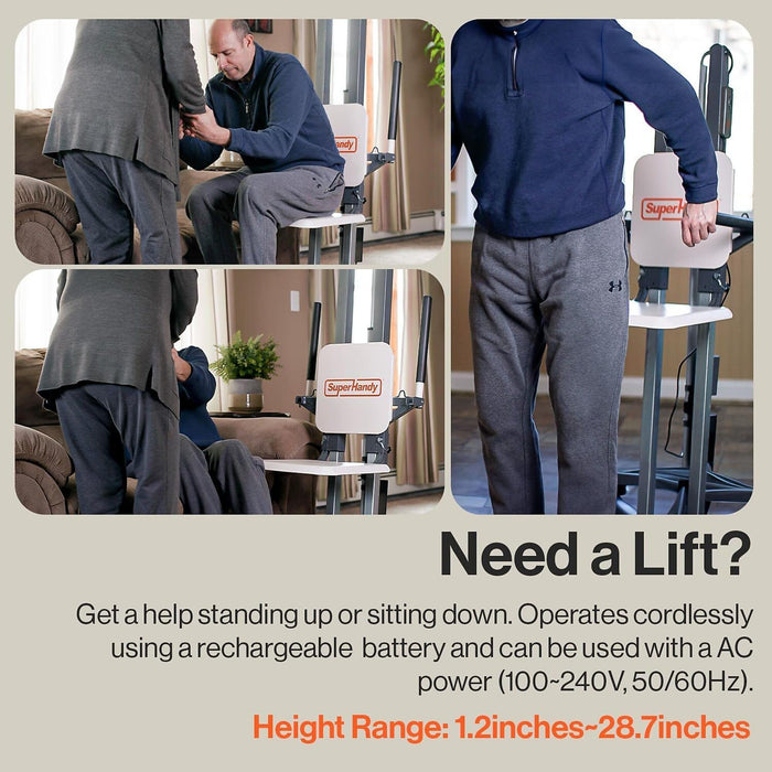 SuperHandy GoRise Electric Floor to Stand Lift – 500 Lbs Capacity, Standing Assistance, Portable, Adjustable, Ergonomic, Easy Storage, Patent Pending (FS (Floor Lift))